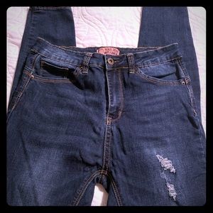 Worn Once - High Rise Deconstruction Skinny Jeans
